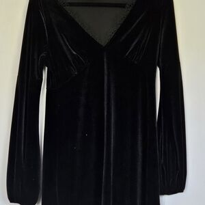 Cotton Candy Black Velvet Dress